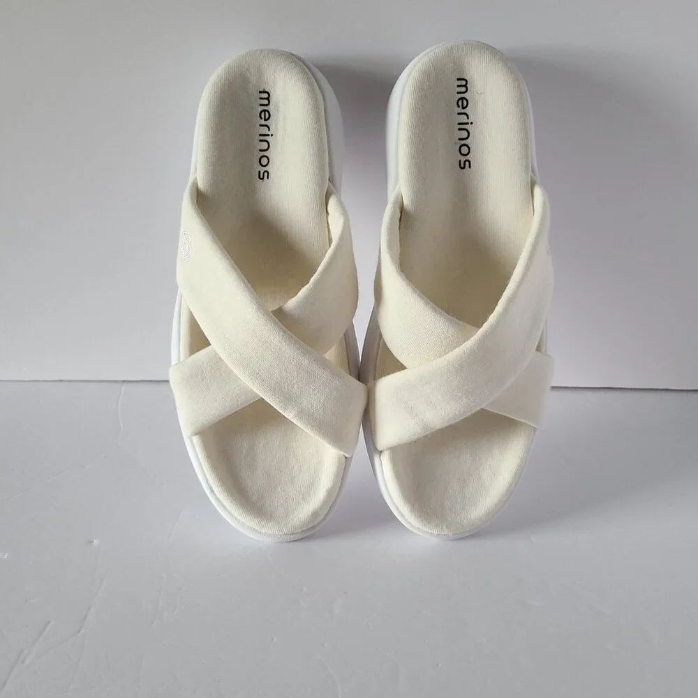 MERINOS WOMAN'S SANDAL NATURAL WHITE SIZE 10-- NWOT - Picture 6 of 10